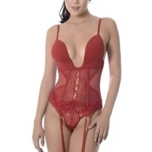 Espartilho Corset em microfibra e renda antialérgico
