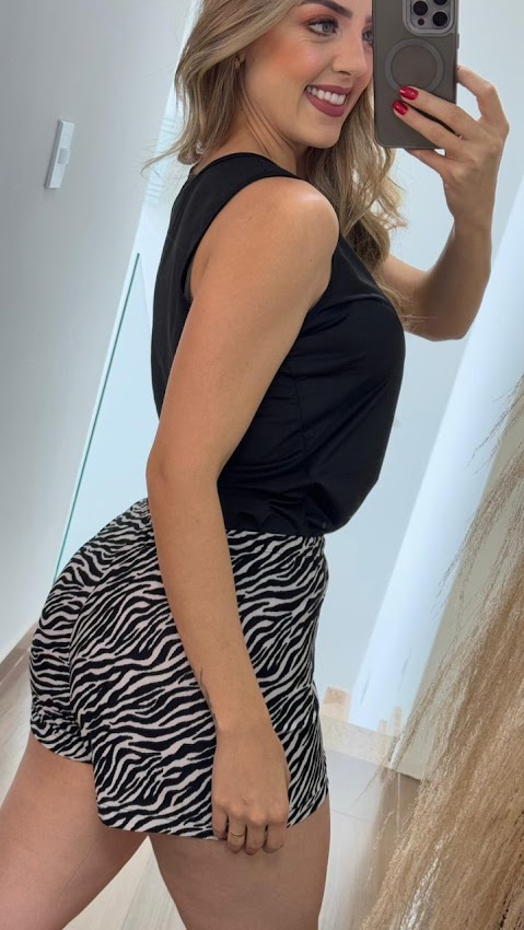 Short doll blusa alça com botões em liganete Premium - Imagem 4