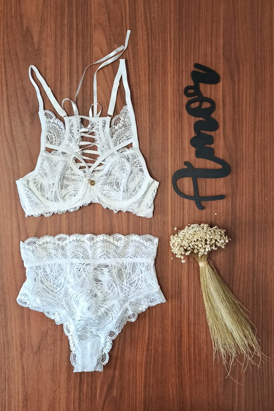 Sutiã strappy bra sem bojo com aro em renda - Imagem 3