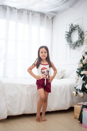 Pijama Infantil menina alça curto suede premium