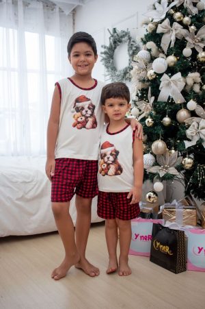 Pijama Infantil menino manga cavada suede premium