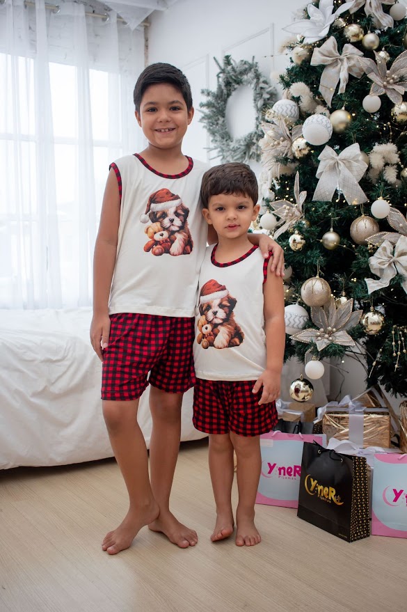 Pijama Infantil menino manga cavada suede premium