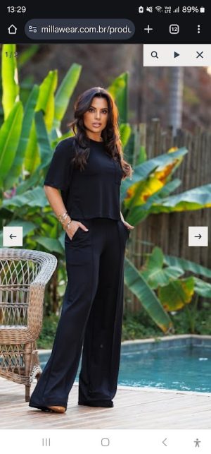 Conjunto calça moletinho de viscose premium