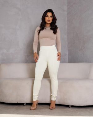 Calça Slim em poliamida premium