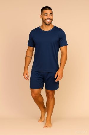 Pijama masculino curto Suede