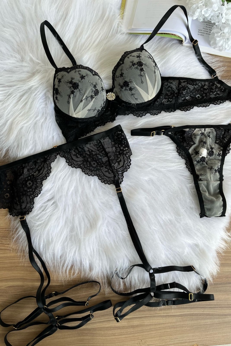 Kit cinta liga renda - 3 peças - Imagem 6